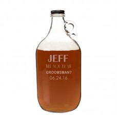 Cathys Concepts Personalized "Will You Be My Groomsman?" 64 Oz. Craft Beer Growler YCT3456